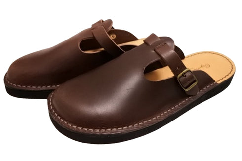 【Organic handloom GUDALUR ダークブラウン】クロッグサンダル(サボサンダル)